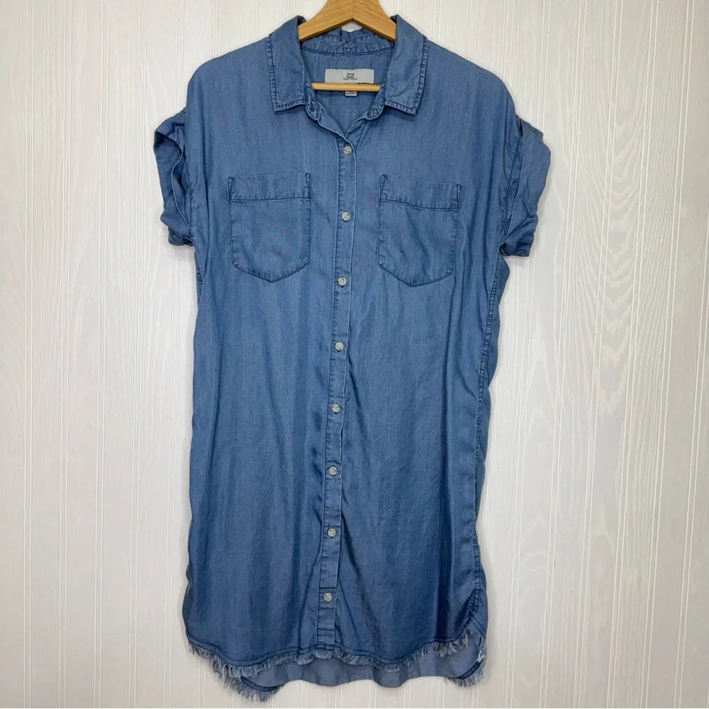 Thread + Supply chambray raw hem dress size M